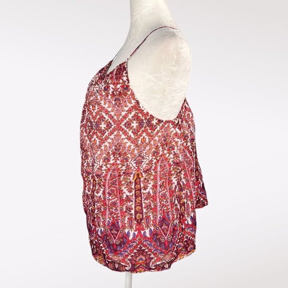 Banana Republic Tank Top Blouse Floral Paisley Ramie Cotton Medium - Picture 4 of 9